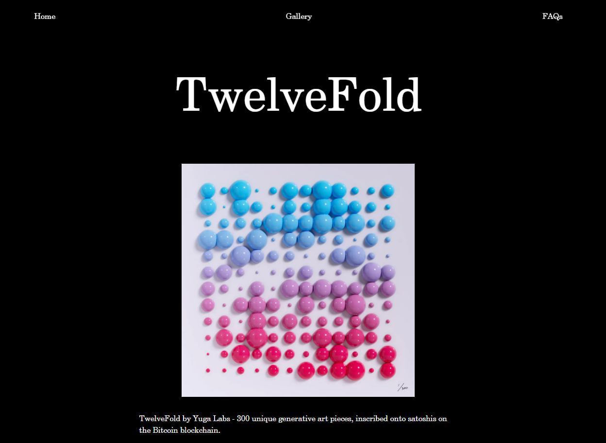 TwelveFold - NFT-kokoelma yllä Bitcoin Mikä on erikoista? 1 twelvefold nft kokoelma ylla bitcoin mika on erikoista 1